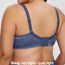 Deyllo Women's Full Coverage Plus Size Comfort Minimizer Bra Wirefree Non Padded (Blue)