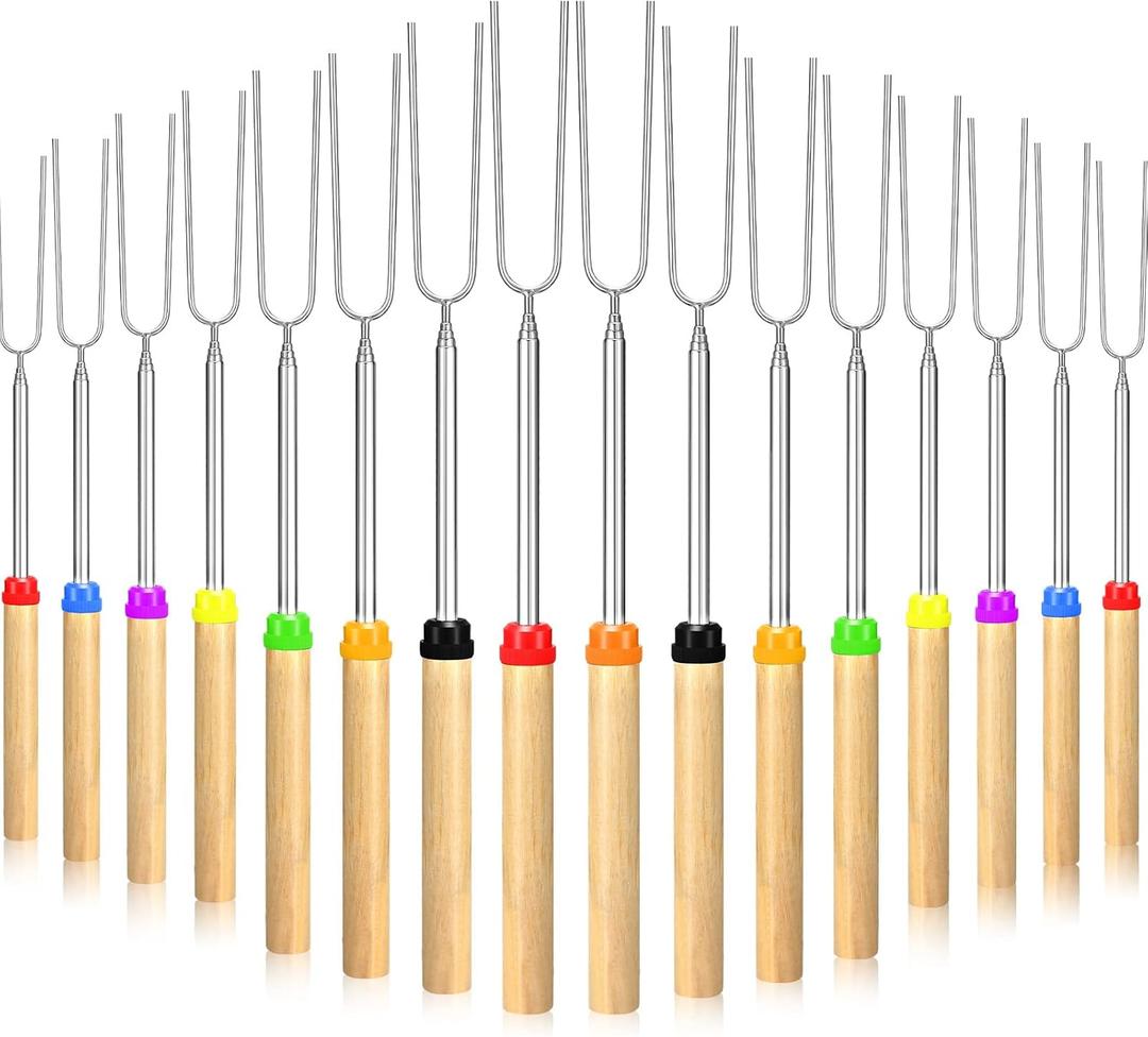 40 Pack 32 Inch Marshmallow Roasting Sticks Bulk, Smores Skewers for Fire Pit Kit, Hot Dog Camping Skewers Accessories Campfire Marshmellow Extendable Forks Bbq Tools Smores Sticks