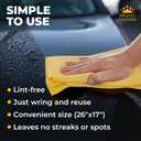 Premium 2pk Mini +1 Free Shammy Cloth for Car Drying - 17x13 - Super Absorbent Chamois Towel for Car - Scratch-Free, Reusable & Soft Cleaning Towel