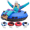 AirsFish 2 Packs Snow Tube Inflatable (450 lbs Capacity)  Heavy Duty 0.75mm FreezeResistant PVC with Reinforced Tow Leash & Deep Cushioned Seat  Winter Outdoor Sled
