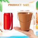 Sadnyy 24 Pack Small Metal Buckets with Handle, 4.5 x 5.1 Inch Mini Galvanized Tin Bucket for Back to School Classrooms Crafts Pencil Holder Boho Wedding Birthday Party Favor Decoration (Morandi)