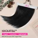 REECHO 12" Invisible Wire Hair Extensions with Thinner Softer Lace Weft Adjustable Size Removable Secure Clips in Short Straight Secret Hairpiece for Women - Black