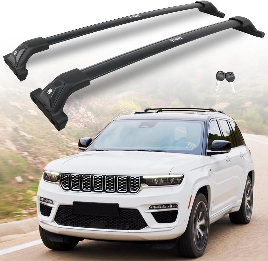 Snailfly 330 LBS Lockable Roof Rack Cross Bars Fit for Jeep Grand Cherokee L 2021-2026 & Grand Cherokee WL 2022-2025 2026, Aluminum Crossbars, Rooftop Luggage Cargo Carrier Accessories for Kayak Bike