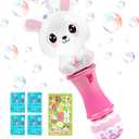 SpringFlower Bubble Blower Wand,Bubble Maker with LED Light-Up Effect for Kids,Bubble Toy for Basket Stuffers Fillers, Easter Basket Essentials, Easter Eggs Hunt