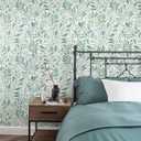 Peel and Stick Wallpaper - Green and White Leaf Wallpaper Removable Waterproof Contact Paper for Cabinets Bedroom Self-Adhesive Wall Cover Vinyl 16.1x197
