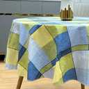 Pioggia Vinyl Tablecloth with Flannel Backed Waterproof Oil-Proof PVC Table Cloth Stain-Resistant Wipeable Easy Care Table Cover for Indoor and Outdoor