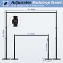 TOCRETOARE Heavy Duty Backdrop Stand, 8x10ft Pipe and Drape Backdrop Stand Kit with Upgrade Clip on Telescopic Poles Frame and Metal Base, Background Holder for Parties Wedding Birthday Photography