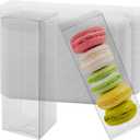 KEILEOHO 150 Pack Clear Favor Boxes, 2 x 2 x 6 Inch Rectangle Treat Boxes, Transparent Plastic Empty Gift Boxes Candy Boxes Transparent Present Box Containers for Macaron, Cookies, Chocolate