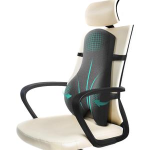 High Back Support for Office Chair Fully Support Entire Back for Comfort,Pain Relief and Posture Improved- Memory Foam Lumbar Support Pillow for Office Chair,Recliner (24*17.7*4.7 inches)