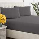 Sleepy Town Full Size Bed Sheets - 3 Piece - NO Flat Sheet Included - Full Sheet Set - Soft, Comfy & Cooling - Easy Care - Wrinkle & Fade Free - Brushed Microfiber - Deep Pocket Sheets (Dark Grey)