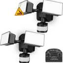 EMANER Dusk-to-Dawn Floodlights with Motion Sensor, 4 Lighting Modes, 2800lm 5000K Daylight White, IP65 Waterproof Outdoor LED Security Flood Light for Porch, Driveway, Garage (Black Fixture, 2-Pack)