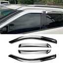 94966Y Chrome Side Window Visor Wind Vent Deflector fit for 2015-2020 Cadillac Escalade ESV,Chevy Suburban,GMC Yukon XL,4pcs Outside Mount Style Shade Sun Rain Guards Set