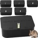 Rat Station Box with 1 Key, Complete Rodent Solution Keeps Rats Away, Pet & Child-Safe, Reusable & Long-Lasting, Indoor & Outdoor, 6 Pack (Black)