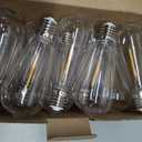 25-Pack ST40 E17 LED Bulbs, Shatterproof Plastic Replacement Bulbs for Outdoor String Lights (E17 Base ONLY, Not E12/E26), Vintage Edison Dimmable 0.6W 2700K Warm White Patio Light Bulb