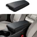 Car Center Console Armrest Cover for Kia Optima 2011 2012 2013 2014 2015 Leather Anti-Scratch Central Arm Rest Box Lid Seat Cover Protector Cushion Saver interior Accessories(Carbon Fibre+Black)
