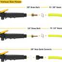 29'' Sprayer Wand Replacement, 1/4" & 3/8" Brass Barb Universal Stainless Sprayer Wand with Shut off Valve, Adjustable Watering Wand with 2 Hose Clamps & 1 Tape