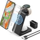 3 in 1 Magnetic Wireless Charger for Google Pixel Watch 3/2, Compatible with MagSafe, Fast Charging Stand with Adapter for Pixel 10/10 Pro Fold/10 Pro XL/9a/9/8/7/6 Pro, Buds(Not for Pixel Watch 4/1)