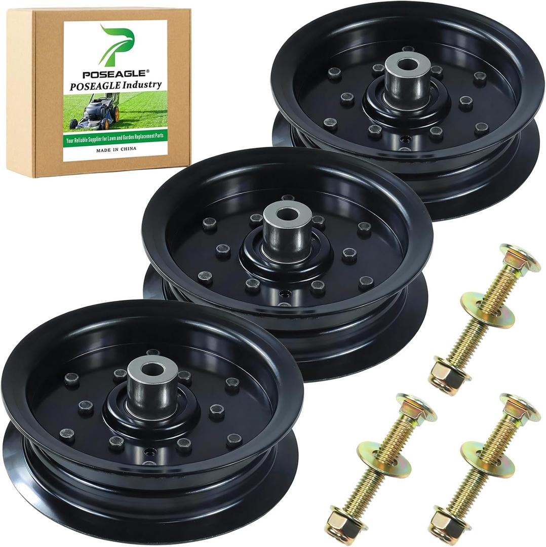 3 Pack 532196106 Idler Pulley Replaces 532197379 Craftsman 196106 197379 for Husqvarna 54" 46" Z254f Z254 YTH22v46 LGT2654 RZ5424 YTH2348 YTH24v48 YTH24k48 RZ5426 Craftsman 54" 42" Mower