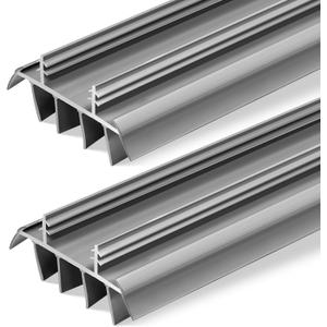Replacement Door Bottom with Vinyl Fins 36" Long 1 3/4" Wide Threshold Seal Bottom of Door Weatherstrip Kerf Weather Stripping for 7/8" Between Barbs(2 Pcs,Grey)