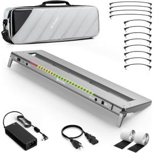 Vangoa Pro Guitar Pedal Board with 12-Isolated High-Current Power Supply, PD-XL Aluminum Folding Extended 30% More Space Powered Pedalboard Includes Premium Gig Bag, 21"x6.5", 2.7lb, Gray