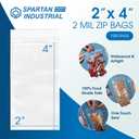 Spartan Industrial - 2 X 4 (1000 Count) 2 Mil Clear Reclosable Zip Plastic Poly Bags with Resealable Lock Seal Zipper