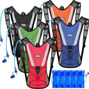 Buryeah 5 Pcs Hydration Backpack Pack with 5 Pcs 2L Water Bladder Lightweight Water Backpack with Hydration Bladder Hydration Backpack Hiking Backpack Water Rucksack Backpack Bladder Bag for Adults