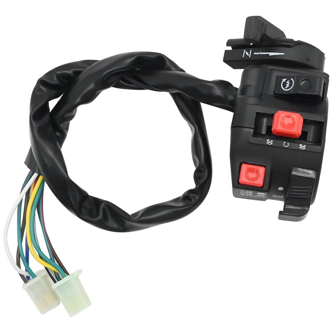 5 Function 9 Wire Starter Kill Light Switch Left Starter Kill Light Choke Switch Assembly Replacement for Tao Tao 150cc D-Type Adult ATV Replacement for Kazuma 150cc 200cc 250cc ATV