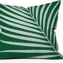 Society6 Modern Tropical Minimalist Palm Leaf Throw Pillow, 16"x16", Green