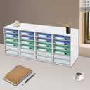 Mailbox for Classroom 24 Slots, Mail Sorter, Paper Organizer Storage, Mail Organizer for Home Library Office Classroom (White, 24 Slots)