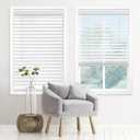 DEZ FURNISHINGS Cordless 2" Signature Faux Wood Blind, 24.5" W x 60" H, Embossed White