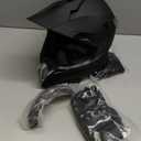 Adult Motocross Dirt Bike Helmet with Goggle, Gloves & Mask - DOT/FMVSS-218 Off-Road Motorcycle & ATV Helmet with Adjustable Sun Visor (Large, Matte Black-188)