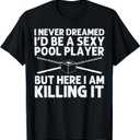 Funny Billiards Art for Men, Women Billiard Lover, Pool Player T-Shirt, Large