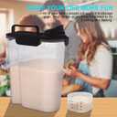 Rice Airtight Dry Food Storage Containers 10Lbs, BPA Free Plastic Storage Bin Dispenser with Pourable Spout, Portable Handle, Kitchen Pantry Organization for Cereal, Flour and Beans Dark Grey