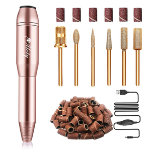 Alety lectric Nail Drill Kit - Portable File for Acrylic Gel Nails, Professional Machine Efile Manicure Pedicure Tools With Gold Drill Bits for Home Salon Use 