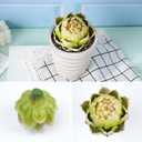 Notakia 3Pcs Green Large Faux Artichokes for Decoration Bowl Fillers Fake Fruit Artificial Artichokes that Look Real Realistic Fake Vegetable Decor for Home Kitchen Table Party Centerpiece