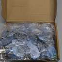 Geosar 24 Pieces Happy New Year Glitter Poinsettia Flowers Layered Artificial Flowers Wedding New Year Tree Ornaments 3/4/6 Inch(Blue)