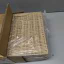 Foldable Storage Baskets with Handles Paper Rope Storage Baskets Rectangle Collapsible Hand Woven Storage Cubes Bins for Organizing Shelves Living Room Bedroom Pantry (4, 11'' x 11'' x 11'') (Natural)