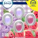 Febreze Bathroom Air Freshener, Odor-Fighting, Plug In Alternative, Air Fresheners for Home and Bathroom and Kitchen, Closet Air Fresheners, Watermelon & Lilac Scent, 4 Count (0.25 Ounce (Pack of 4))