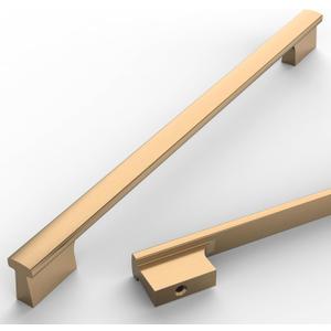 Asidrama 10 Pack 10 Inch(254mm) Dark Champagne Bronze Kitchen Cabinet Handles Brushed Brass Cabinet Pulls Cabinet Hardware for Cupboard Drawer