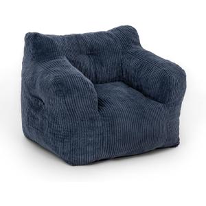 Bean Bag, Adult Bean Bag with Filling, Bean Bag Chair with Portable Handle, Modern Ergonomic Bean Bag, Indoor Bean Bag Chair for Living Room, Bedroom, Playroom, Blue
