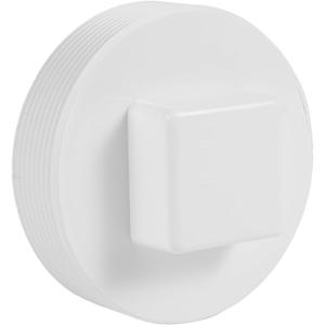 4" NPT Male Threaded PVC Sewer Cleanout End Cap Plug, Flush Sewer Cleanout Cap Fitting for Drainage Piping System Outdoor Garden