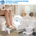 Toilet Stool for Adults, Seniors & Kids Height Adjustable Poop Stool & Toilet Foot Stool with Non-Slip Feet for Squatting Position Support, Bathroom Step Stool for Potty Training & Daily Use
