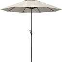 2Pack California Umbrella 7.5' Round Sunbrella Aluminum Outdoor Deck, Pool or Patio Umbrella, Crank Lift, Auto Tilt, Bronze Pole, Antique Beige