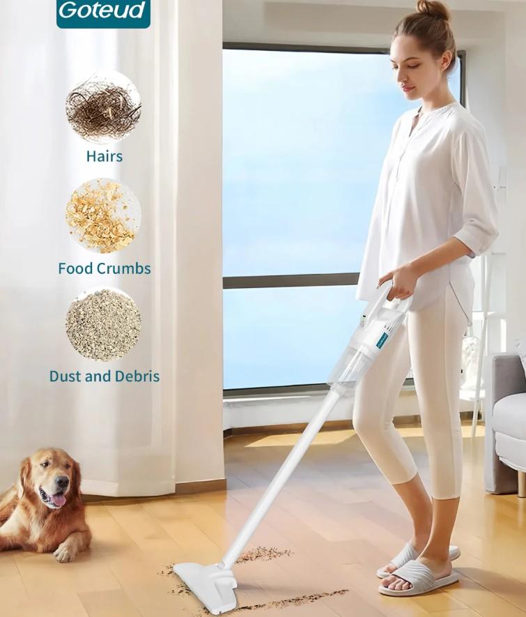 Cordless Vacuum Cleaner, Lightweight Stick Vacuum Self-Standing With Powerful Suction, Max 30 Mins Runtime, Rechargeable Cordless Vacuum For Home And Car