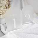JINMURY Frosted Arch Table Numbers for Wedding Reception, 10 Pack 5x7" Frosted Arch Acrylic Signs with Holder Acrylic Table Numbers 1-10, Perfect for Centerpiece Wedding Reception