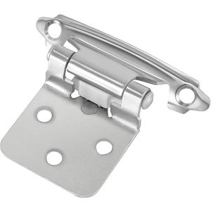 SEUNMUK 40 Pack 1/2 Inch Overlay Cabinet Hinges, Satin Nickel Cabinet Door Hinges, Face Mount Self Closing Variable Cabinet Hinges, with 200 Mounting Screws, Silver, Satin Nickel