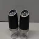 Gravity Electric Salt and Pepper Grinder set of 2, Automatic Salt And Pepper Grinder Set, Adjustable Roughness, Battery Powered, LED Light, 2 Pack, (Black)