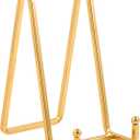 Plate Holder Easel Display Stand - 6 inch Metal Plate Stands for Display - Tabletop Picture Stand - Gold Iron Easels for Display Pictures | Photo Frames | Book | Decorative Plates | Plaque - 4 Pack