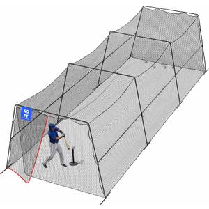 RIIFRILY Baseball Batting Cages for Backyard with Net and Frame, 30FT/40FT Batting Cage for Baseball and Softball, Integrated Gate Net Design