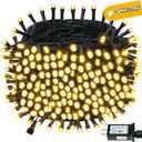 Connectable 300LED 99Ft 13Modes Christmas String Lights Outdoor Indoor | Extendable Green Wire Warm White Christmas Tree Lights with Timer | Twinkle Fairy Light Plug in for Xmas Tree(Warm White)